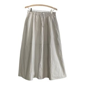 Zara Drawstring A-Line Cement Drawstring Skirt with Pockets | Size M
